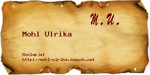 Mohl Ulrika névjegykártya